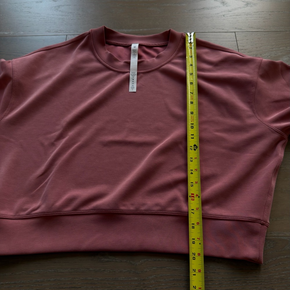 Lululemon Softstreme Cropped Crew Womens 6 Pink Oversized Pullover - Picture 5 of 9